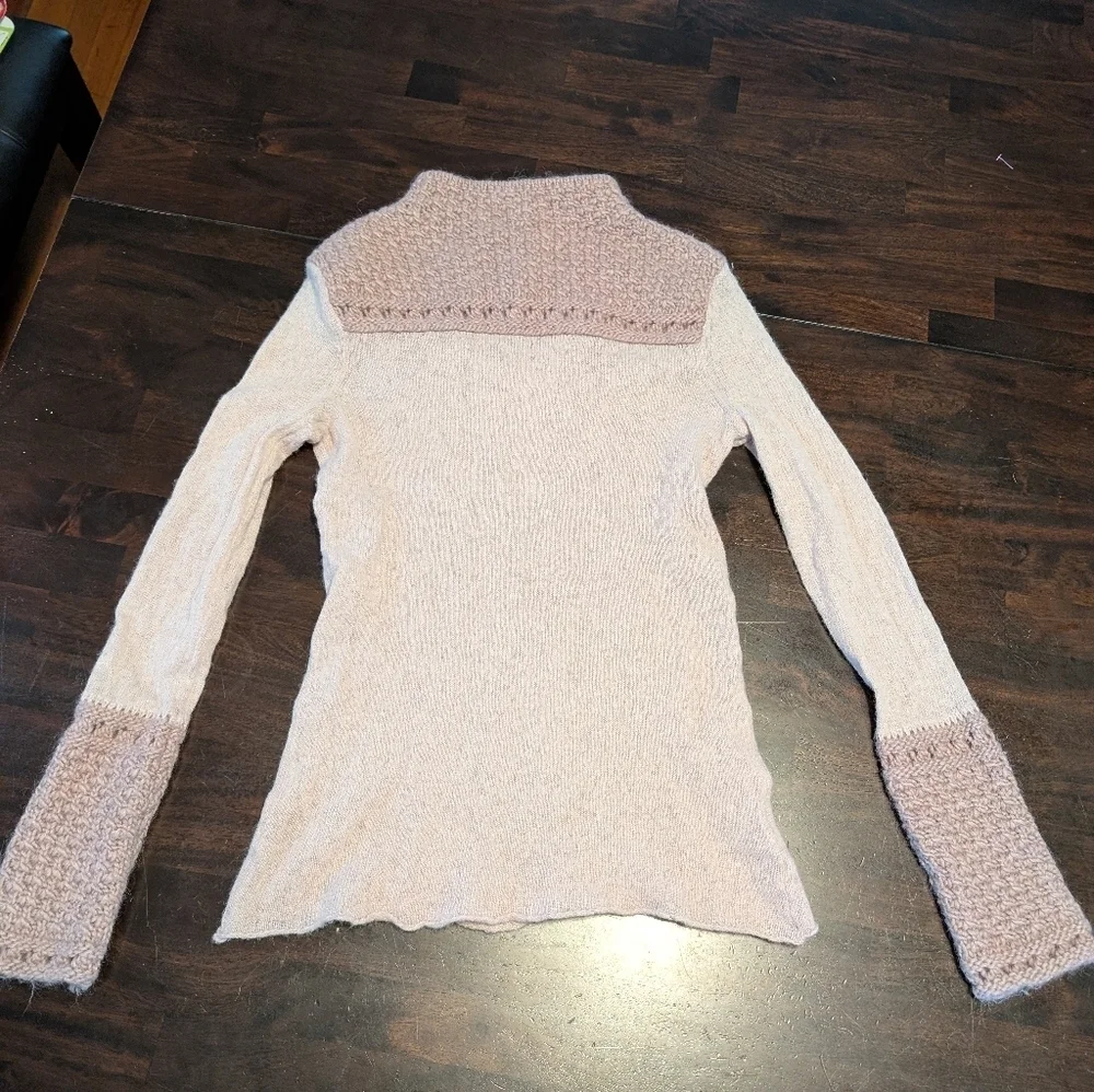 Tory Burch Alpaca/Wool Blend Knit Sweater, Women's Medium, Lavender/Mauve